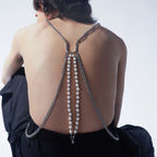 Horseshoe Letter Pearl Body Chain | 3-in-1 Convertible Necklace Belt Harness