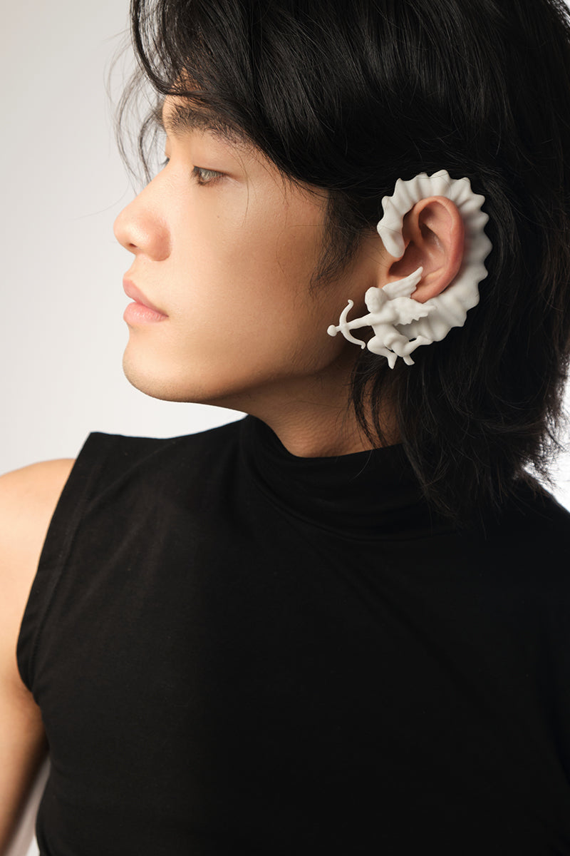 Cupid Archer Ear Cuff | Bold Fairy Wing Metal Earring for Women