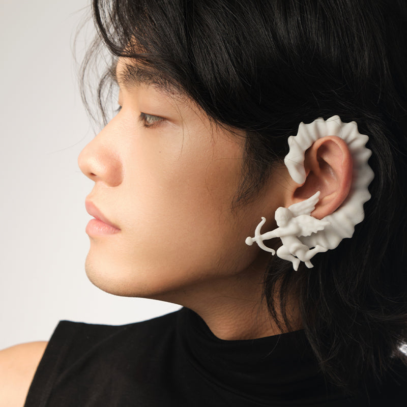 Cupid Archer Ear Cuff | Bold Fairy Wing Metal Earring for Women