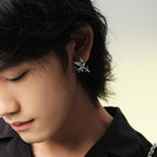 Cupid Arrow Earrings | Fairy Bow Metal Studs for Women, Eros Angel Wing Jewelry