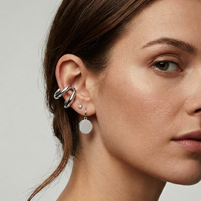 Infinity Ring Ear Cuff 2-in-1 | Minimalist Metal Band Convertible Jewelry