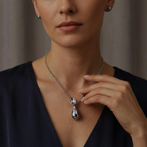 Aquarius Pitcher Necklace | Minimalist Water Jug Pendant in Plated Metal