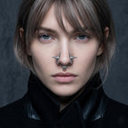 No-Piercing Punk Nose Ring | Dark Gothic Clip-On Nose Cuff in Plated Metal