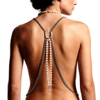 Horseshoe Letter Pearl Body Chain | 3-in-1 Convertible Necklace Belt Harness