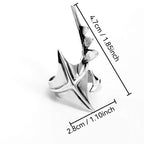 Alien Cross Ring | Cyberpunk Open Irregular Band, Unisex Statement Jewelry