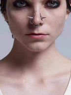 No-Piercing Punk Nose Ring | Dark Gothic Clip-On Nose Cuff in Plated Metal