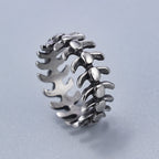 Dragon Bone Ridge Ring | Titanium Steel Retro Hip Hop Band for Unisex - VEX