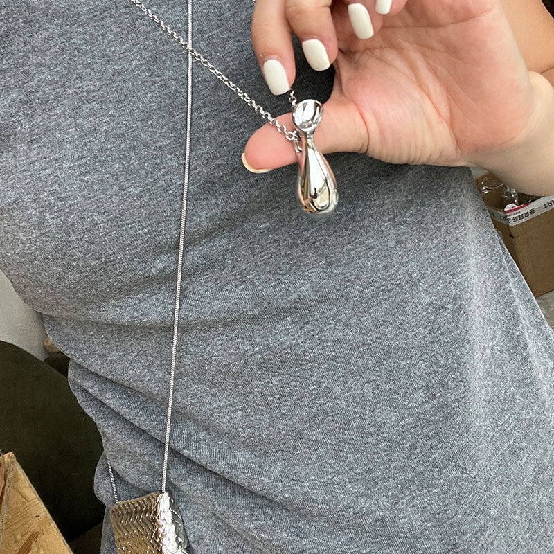 Aquarius Pitcher Necklace | Minimalist Water Jug Pendant in Plated Metal