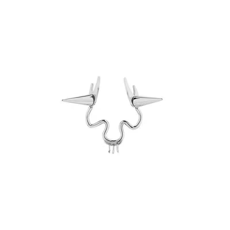 No-Piercing Punk Nose Ring | Dark Gothic Clip-On Nose Cuff in Plated Metal