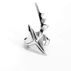 Alien Cross Ring | Cyberpunk Open Irregular Band, Unisex Statement Jewelry