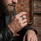 Dragon Bone Ridge Ring | Titanium Steel Retro Hip Hop Band for Unisex - VEX