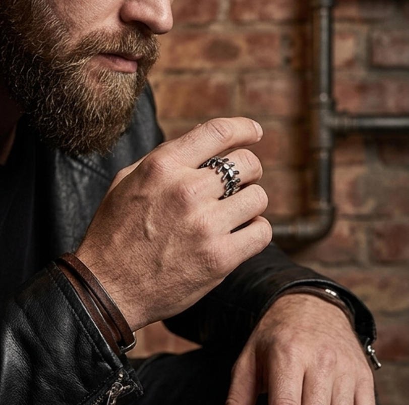 Dragon Bone Ridge Ring | Titanium Steel Retro Hip Hop Band for Unisex - VEX