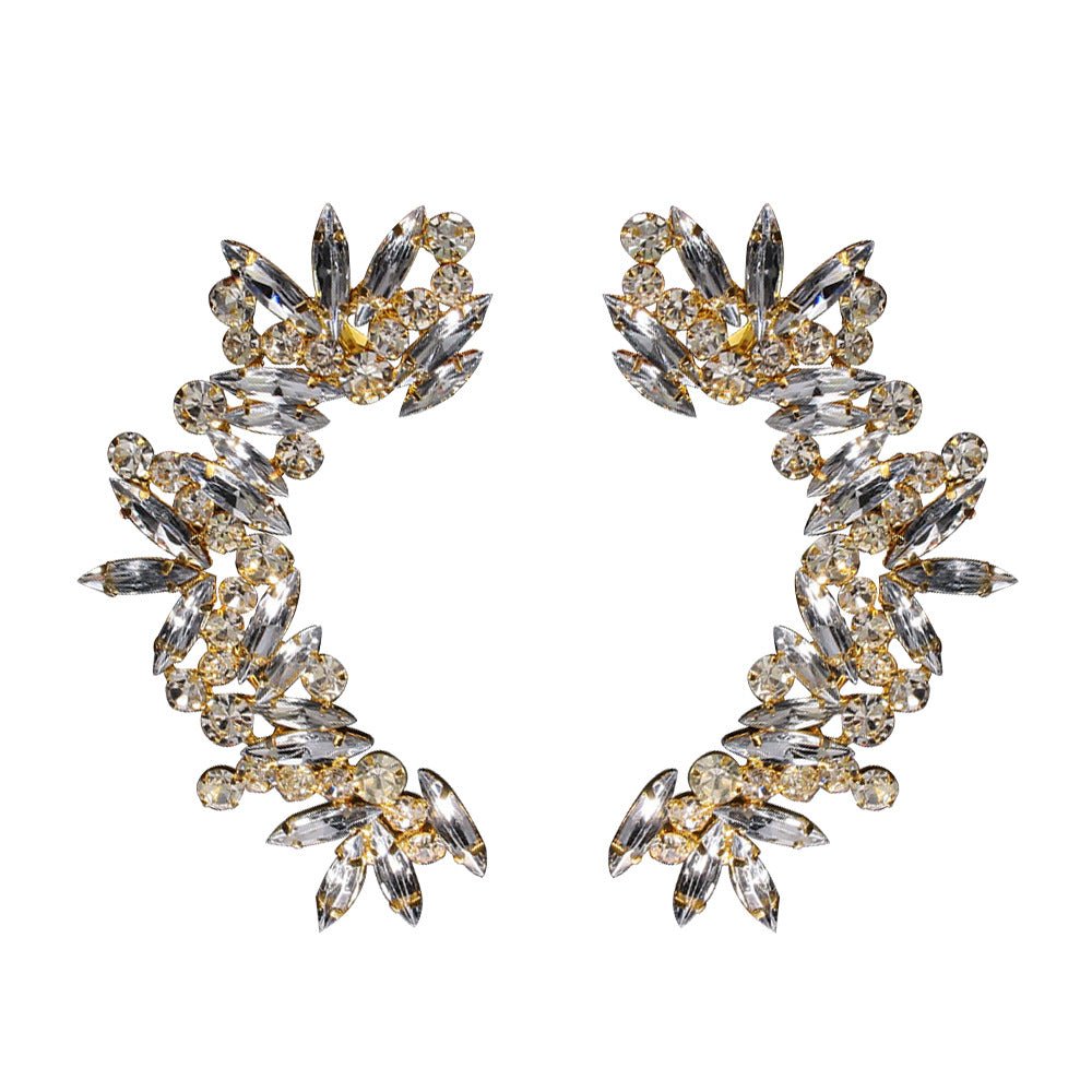 Crystal Clip On Earrings | Rhinestone Sparkle Luxury Ear Cuff for Women - VEX Jewelry
